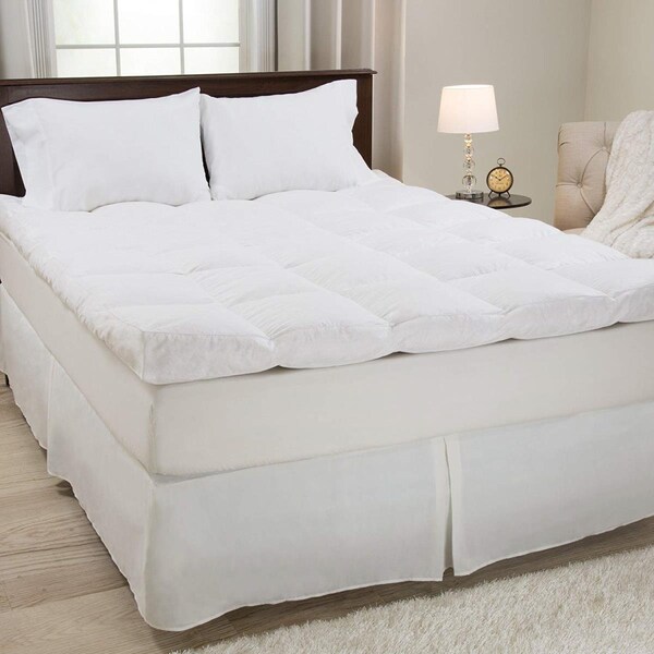 Bedford Home Bedford Home 64A-68793 Down & Duck Feather 4 in. Gusset Topper - Twin Size - 64A-68793