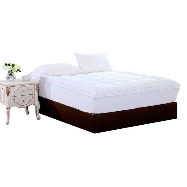 Gfancy Fixtures 17.5 x 60 x 80 in. Queen Size Christies Home Living Square Quilted Accent Piping Mattress Pad - GF2627885