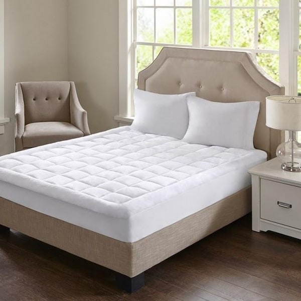 Madison Park Madison Park MP16-3145 Cloud Soft Overfilled Plush Waterproof Mattress Pad - White - MP16-3145