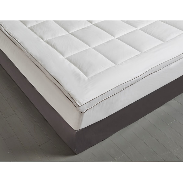 Kathy Ireland 2'' Thick Cotton Fiber Mattress Topper, White, King - GPKI709304