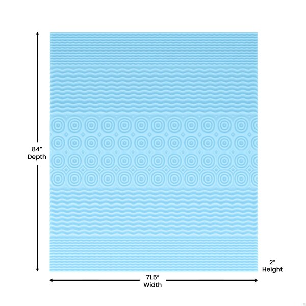 Flash Furniture Capri Comfortable Sleep 2-in Cooling Gel Infused 5-Zone California King Memory Foam Mattress Topper - HLC-5ZONE-CALKING-2-GG