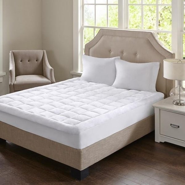 Madison Park Madison Park MP16-3148 Cloud Soft Overfilled Plush Waterproof Mattress Pad King - White - MP16-3148