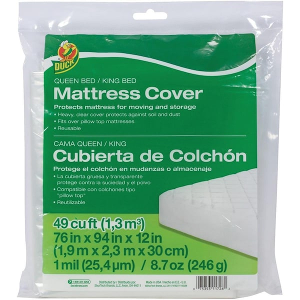 Templeton Duck Brand Queen & King Mattress Cover - Clear - TE3762333