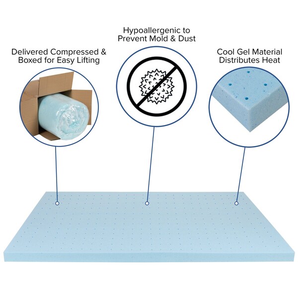 Flash Furniture 10" King Mattress & 3" Memory Foam Topper Bundle - CL-E230P10-3M35-K-GG