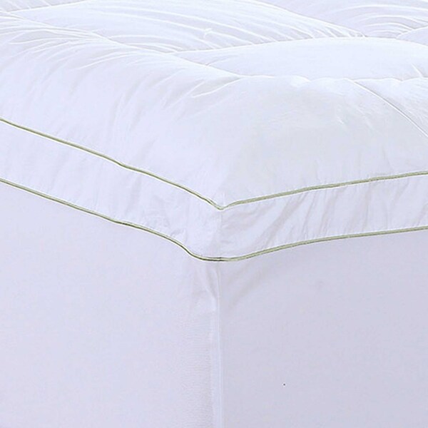 Homeroots HomeRoots 303540 17.5 x 60 x 80 in. Queen Size Christies Home Living Square Quilted Accent Piping Mattress Pad - 303540