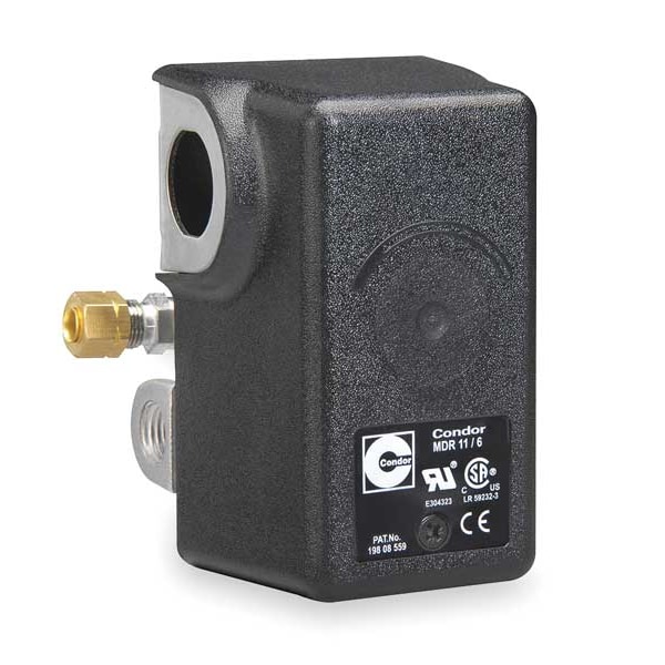Interruptor de presión Condor Usa, (4) Puerto, 1/4 pulgadas Hembra de TNP, DPST, 25 a 160 psi, Acción estándar - 11NCXE