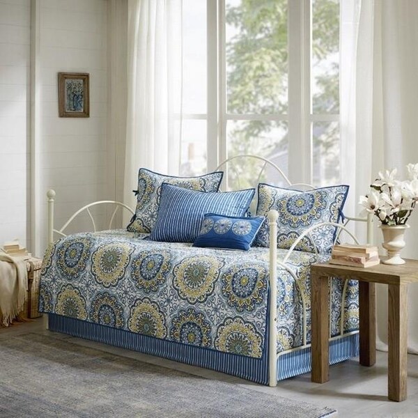 Madison Park Madison Park MP13-3973 Polyester Printed Day Bed Cover; Blue - MP13-3973