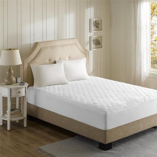 Beautyrest Beautyrest BR55-0672 Heated Microfiber Mattress Pad with Scotchgard; White - Twin Extra Large - BR55-0672