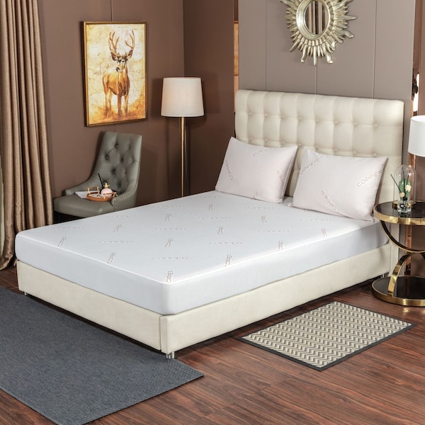 Bibb Home Copper Infused Waterproof Mattress Pad - Queen - 2458QN