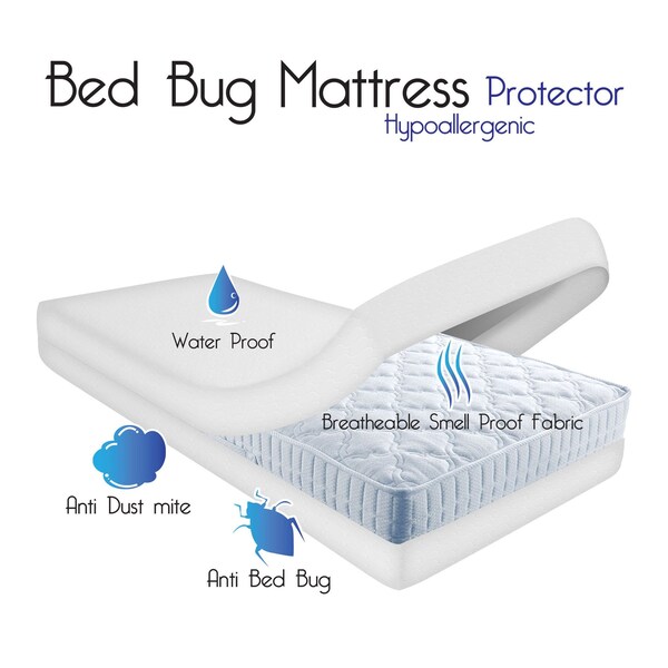 Hastings Home Bed Bug Dust Mite Cotton Mattress Protector- Full - 548674JEK