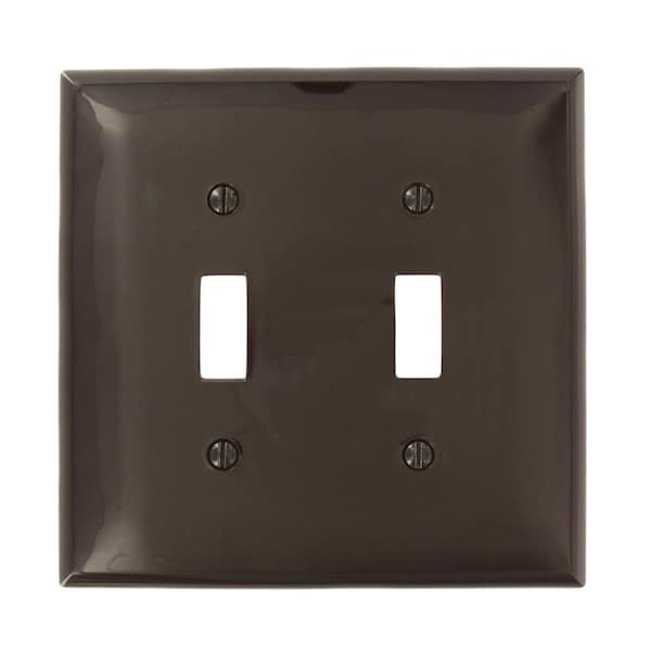 Leviton WALLPLATES 2 GANG TGLE MID WLPLT BROWN - PJ2
