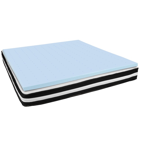 Flash Furniture 10" King Mattress & Memory Foam Topper Bundle - CL-E230P10-2M35-K-GG