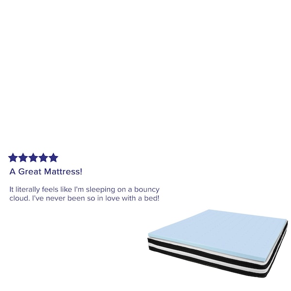 Flash Furniture 10" King Mattress & Memory Foam Topper Bundle - CL-E230P10-2M35-K-GG