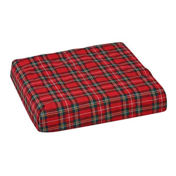 Mabis Mabis 552-8004-9910 Convoluted Foam Chair Pad with Plaid Cover - 16 x 18 x 4 - 552-8004-9910