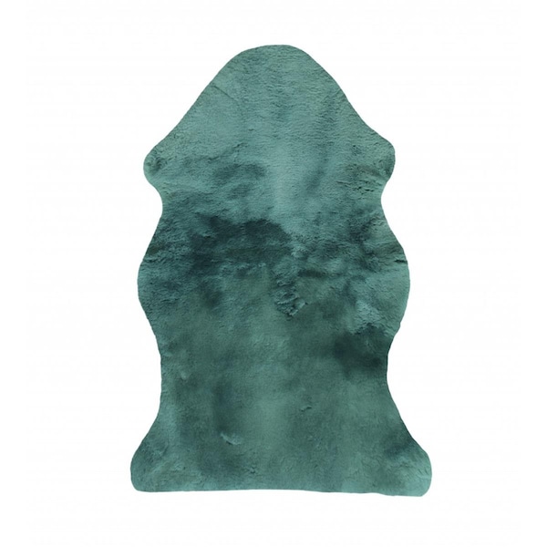 Gfancy Fixtures 2 x 4 ft. Green Natural Off White Medical Grade Sheepskin Throw Blanket - GF3101874