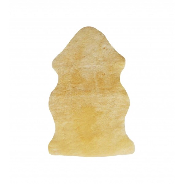 Gfancy Fixtures 2 x 3 ft. Natural Off White Medical Grade Sheepskin Throw Blanket - GF3091320