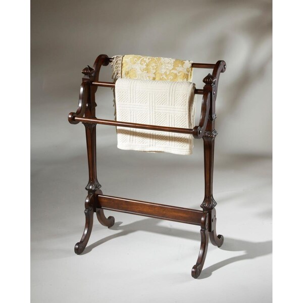 Homeroots 37.25 x 29.25 x 15.25 in. Deep Cherry Vintage Blanket Stand - 389631