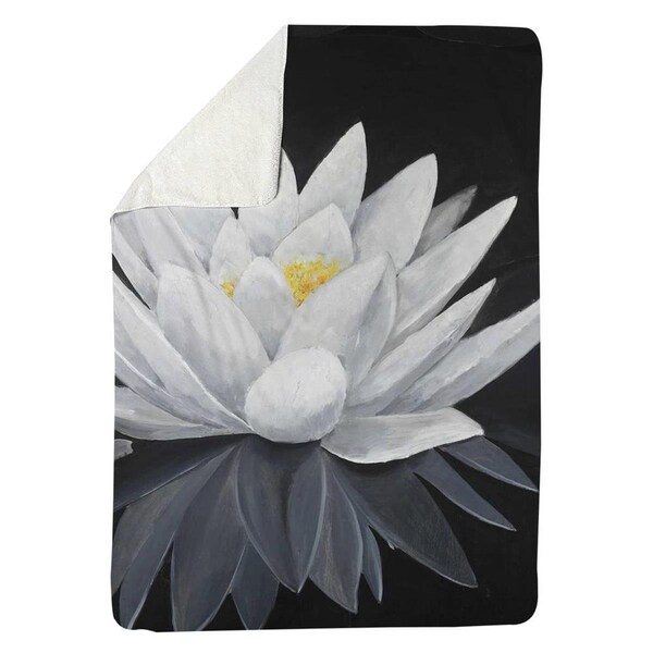Kd Cuna 60 x 80 in. Lotus Flower with Reflection-Sherpa Fleece Blanket - KD2785827