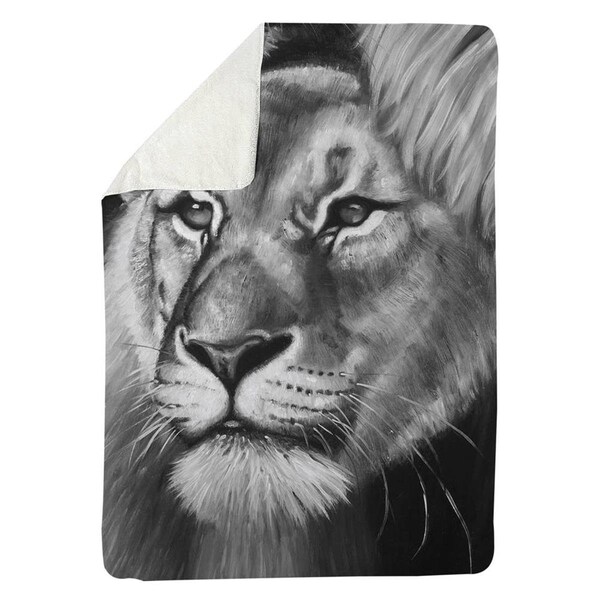 Kd Cuna 60 x 80 in. Lion & Lioness-Sherpa Fleece Blanket - KD2792496