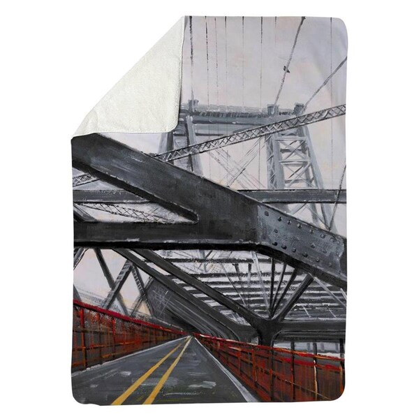 Kd Cuna 60 x 80 in. Bridge Architecture-Sherpa Fleece Blanket - KD2790159