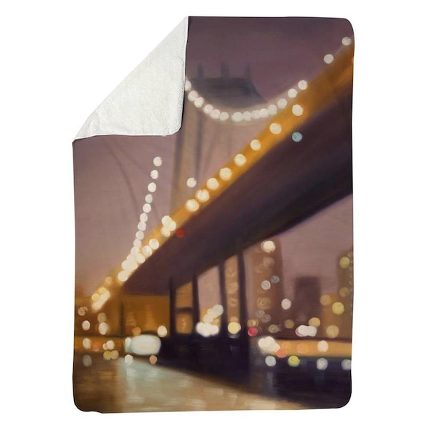 Kd Cuna 60 x 80 in. New-York At Night-Sherpa Fleece Blanket - KD2789827