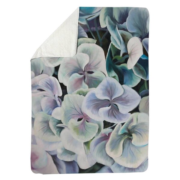 Kd Cuna 60 x 80 in. Colorful Hydrangea Flowers-Sherpa Fleece Blanket - KD2789976