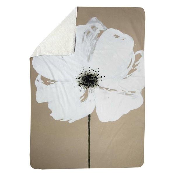 Begin Home Decor 60 x 80 in. Abstract Color Splash Flower-Sherpa Fleece Blanket - 5545-6080-FL281