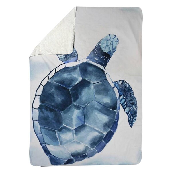Kd Cuna 60 x 80 in. Blue Turtle-Sherpa Fleece Blanket - KD2790211