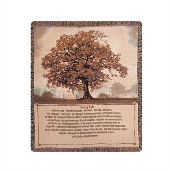 Manual Woodworkers & Weavers Manual Woodworkers and Weavers ATLIVL Living Life Tapestry Throw Blanket Fashionable Jacquard Woven 50 X 60 in. - ATLIVL