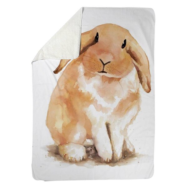Kd Cuna 60 x 80 in. Lop-Rabbit-Sherpa Fleece Blanket - KD2789021