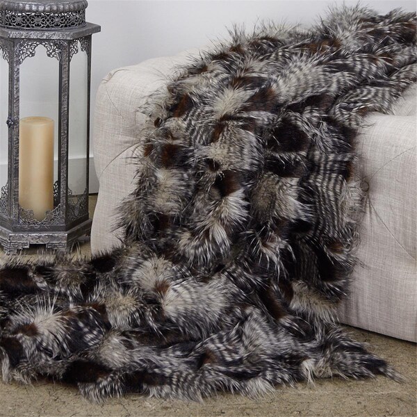 Plutus Porcupine Faux Fur Luxury Throw Blanket, Brown - Twin Extra Large - PBEZ1783-8090-TC