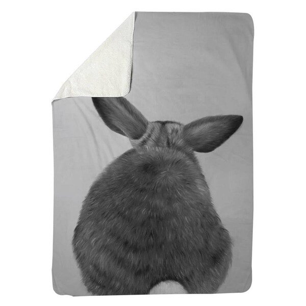 Kd Cuna 60 x 80 in. Little Rabbit From Behind-Sherpa Fleece Blanket - KD2790008