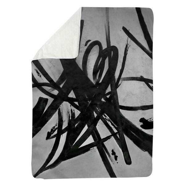 Kd Cuna 60 x 80 in. Circular Strokes-Sherpa Fleece Blanket - KD2788916