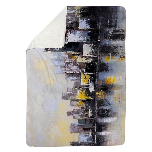 Begin Home Decor 60 x 80 in. Abstract City in the Morning-Sherpa Fleece Blanket - 5545-6080-CI204