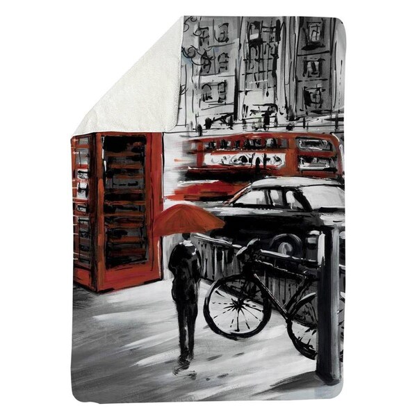 Begin Home Decor 60 x 80 in. European Street-Sherpa Fleece Blanket - 5545-6080-CI11