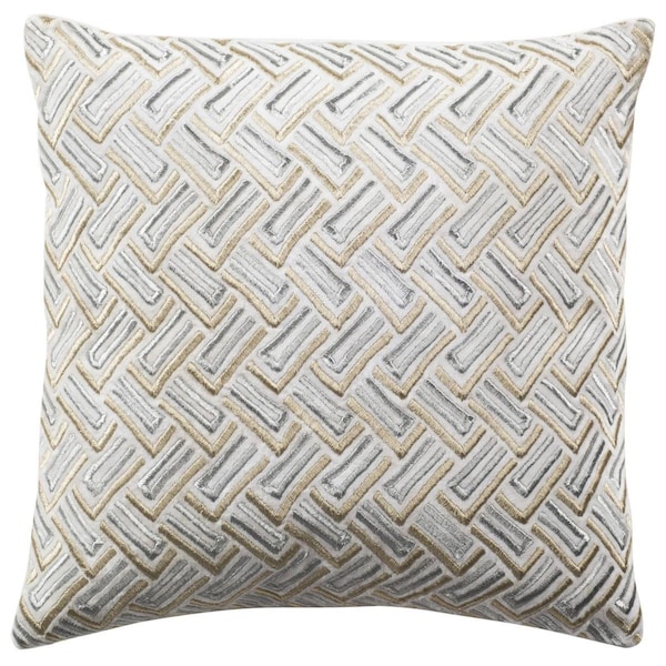 Safavieh 18 x 18 in. Metallic Pillow, Grey & Gold - PLS853A-1818