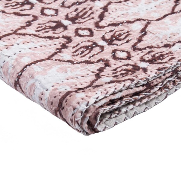 Oceantailer Home Roots Beddings  Kantha Cotton Throw - 1117-No.25, Multicolor - 50 x 70 in. - 332343