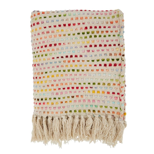 Saro 50 x 60 in. Confetti Design Oblong Throw Blanket, Multi Color - TH829.M5060