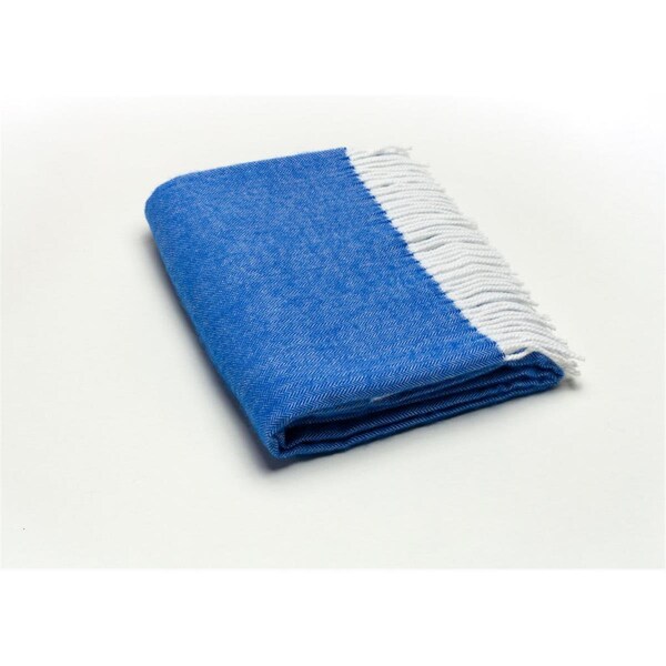Homeroots Royal Blue Soft Acrylic Herringbone Throw Blanket, Cobalt - 475721