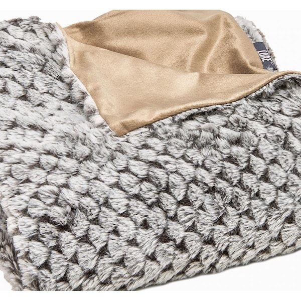 Palacedesigns Premier Luxury Cocoa & White Faux Fur Throw Blanket - PA3099727