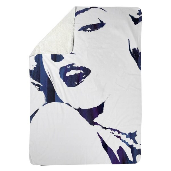 Begin Home Decor 60 x 80 in. Marilyn Monroe In Blue-Sherpa Fleece Blanket - 5545-6080-FI20-1