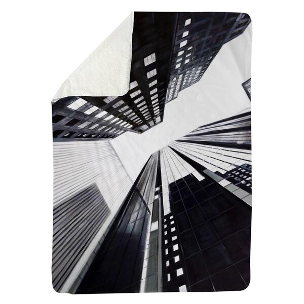Begin Home Decor 60 x 80 in. Low-Angle View of the City-Sherpa Fleece Blanket - 5545-6080-CI288