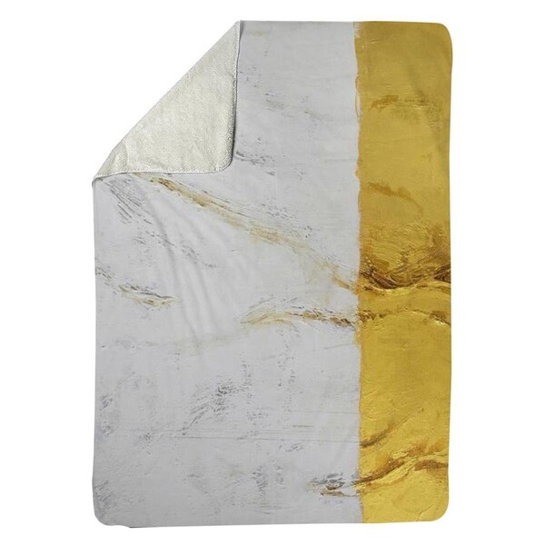 Begin Home Decor 60 x 80 in. Golden Shine-Sherpa Fleece Blanket - 5545-6080-AB79
