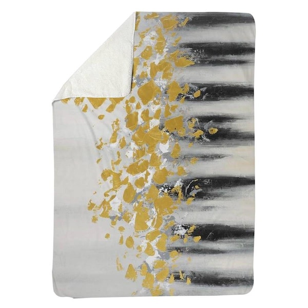 Begin Home Decor 60 x 80 in. Small Golden Spots-Sherpa Fleece Blanket - 5545-6080-AB34