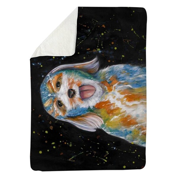 Kd Cuna 60 x 80 in. Abstract Labradoodle-Sherpa Fleece Blanket - KD2788181