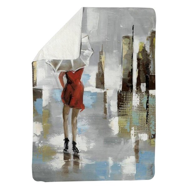 Kd Cuna 60 x 80 in. Red Dress Woman-Sherpa Fleece Blanket - KD2788528
