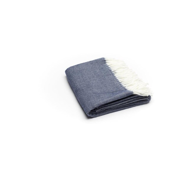 Palacedesigns Navy Blue Soft Acrylic Herringbone Throw Blanket - PA3096077