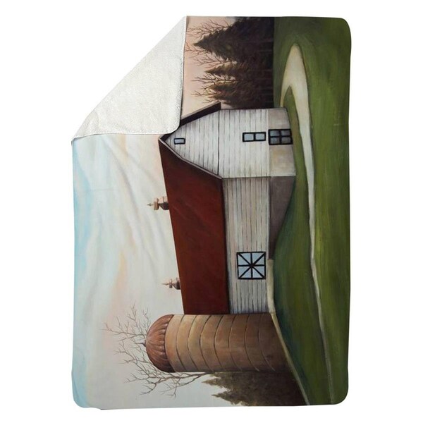 Kd Cuna 60 x 80 in. White Barn-Sherpa Fleece Blanket - KD3337960