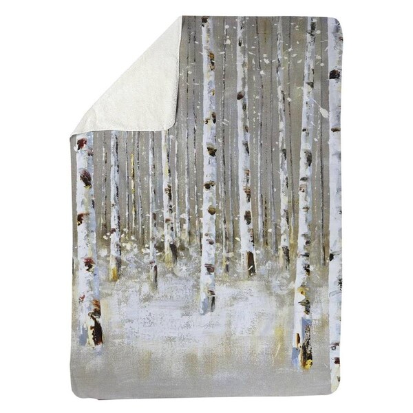Begin Home Decor 60 x 80 in. Birch Forest by Winter-Sherpa Fleece Blanket - 5545-6080-LA7