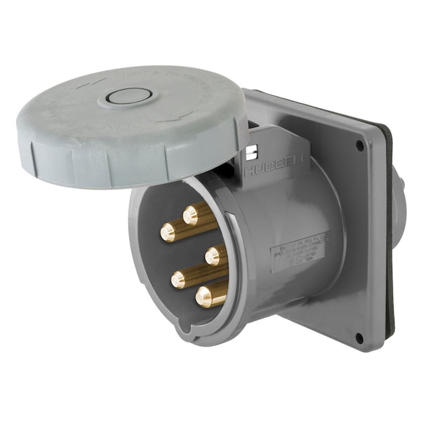 Hubbell Wiring Device-Kellems Marine Pin and Sleeve Inlet, 4P5W, 100A 277/480V - M5100B7R